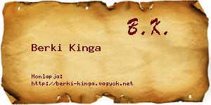 Berki Kinga névjegykártya